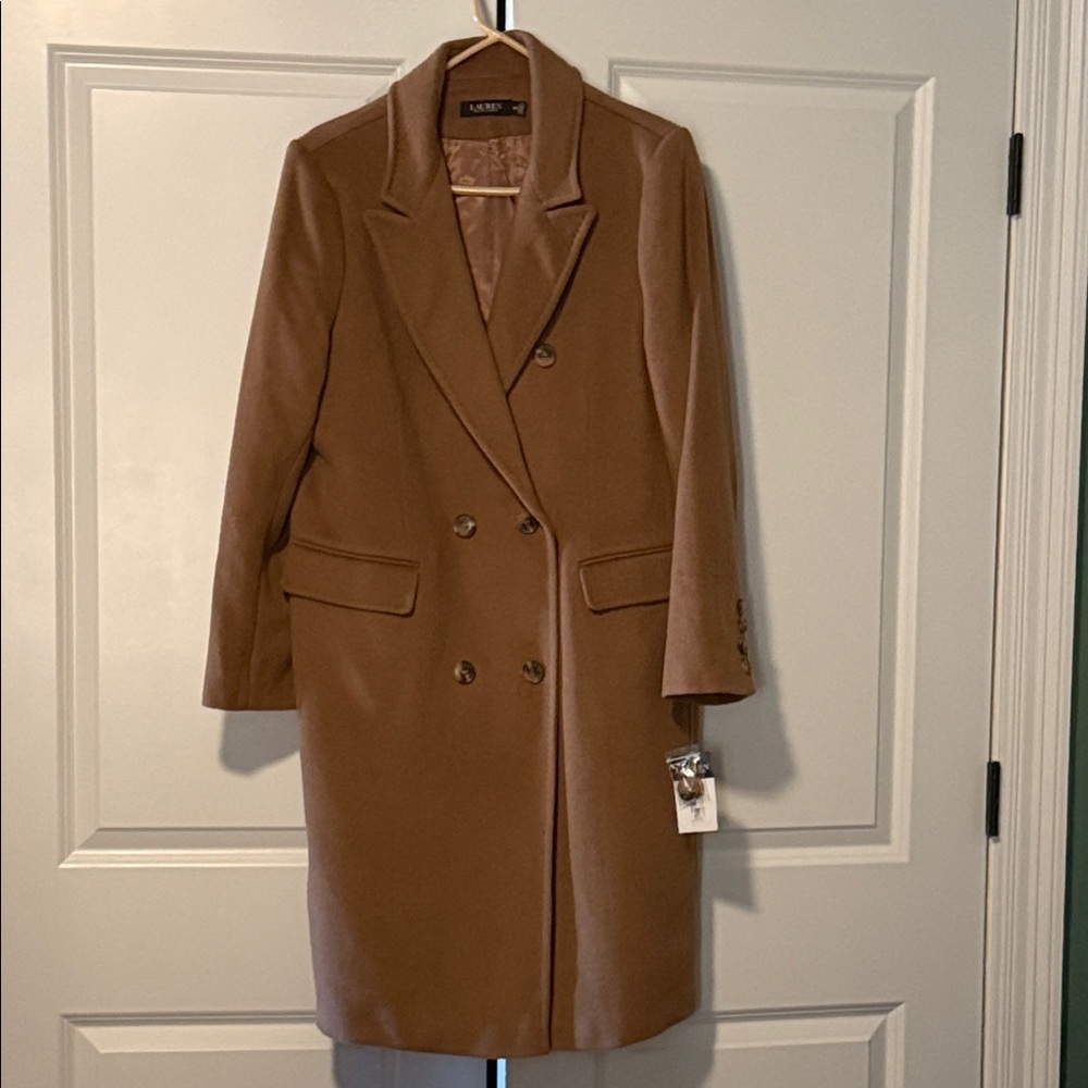 NWT Ralph Lauren camel Coat 16 petite $360